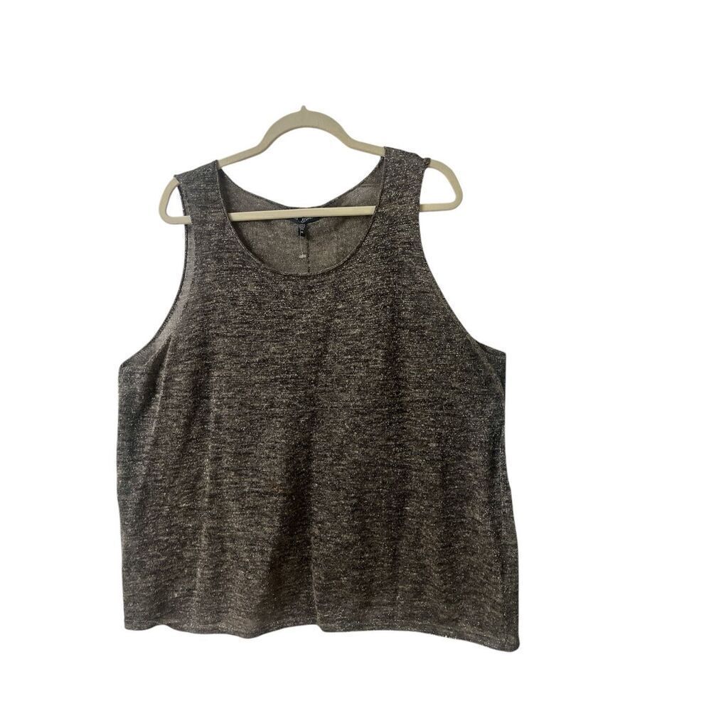 Eileen Fisher Woman lightweight metallic sweater top sz 3X